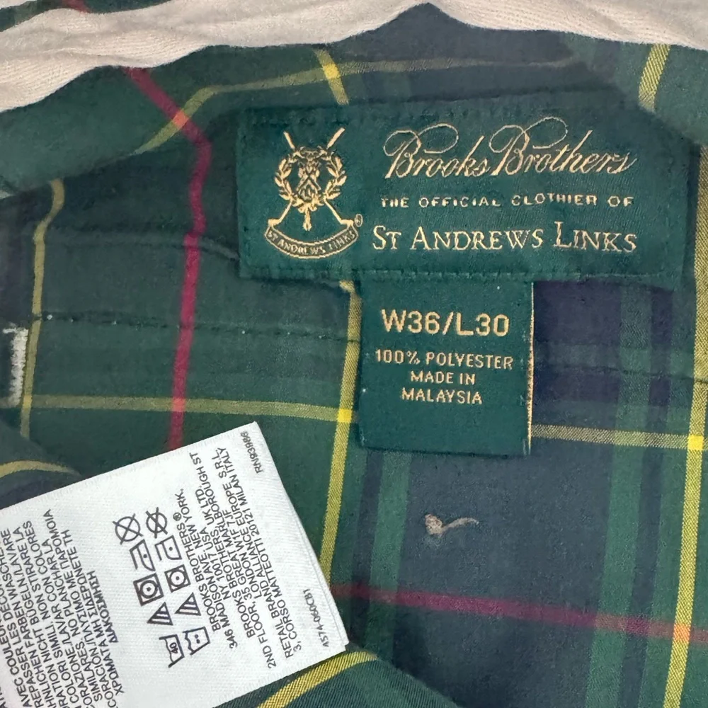 Brooks Brothers Pant Mens 36x30 Khaki Golf Slacks St Andrews Links Performance